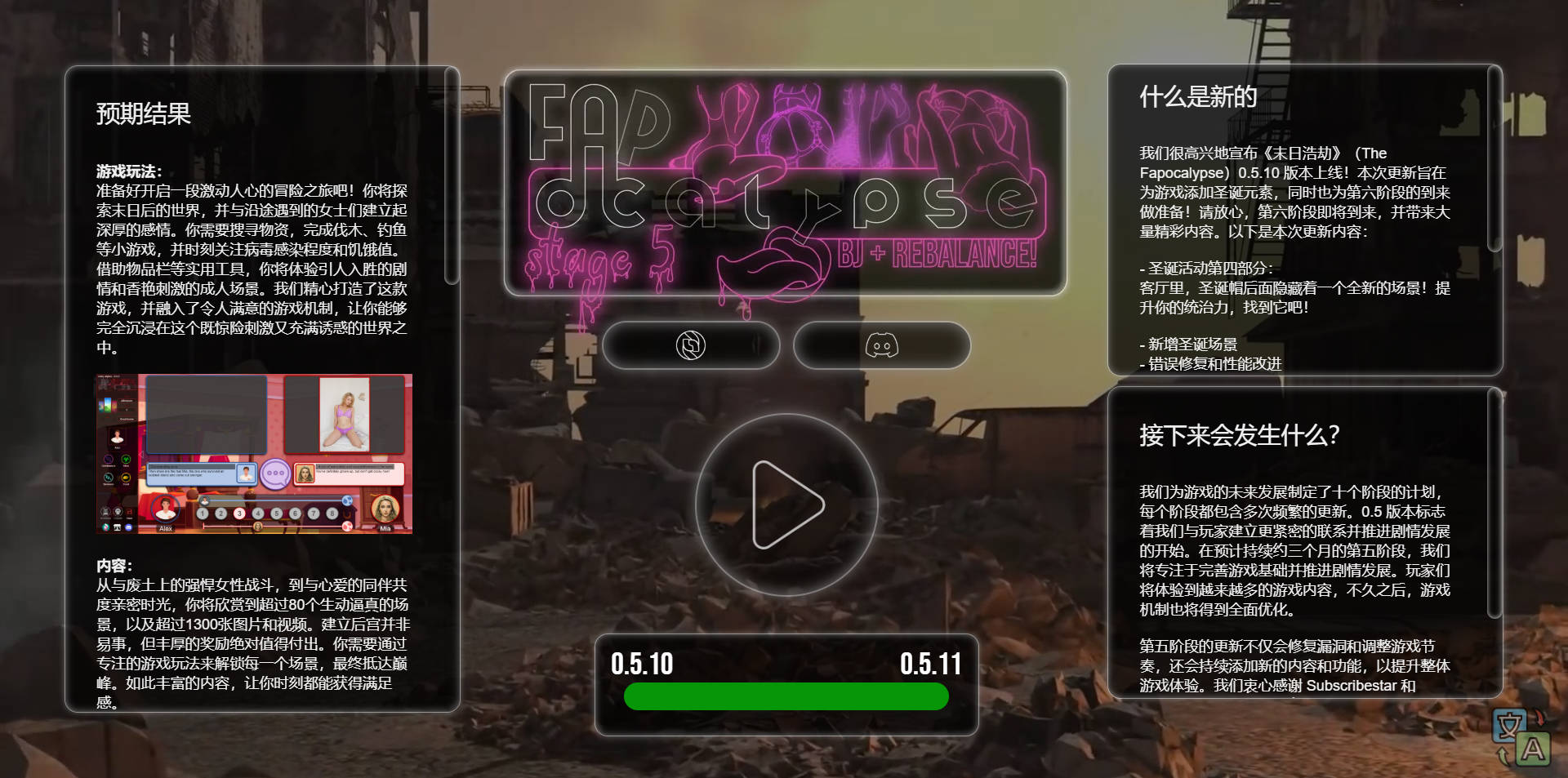 HTML/汉化/真人丨性爱末日/The Fapocalypse v0.5.15 浏览器汉化 【20260415】 游戏截图 7
