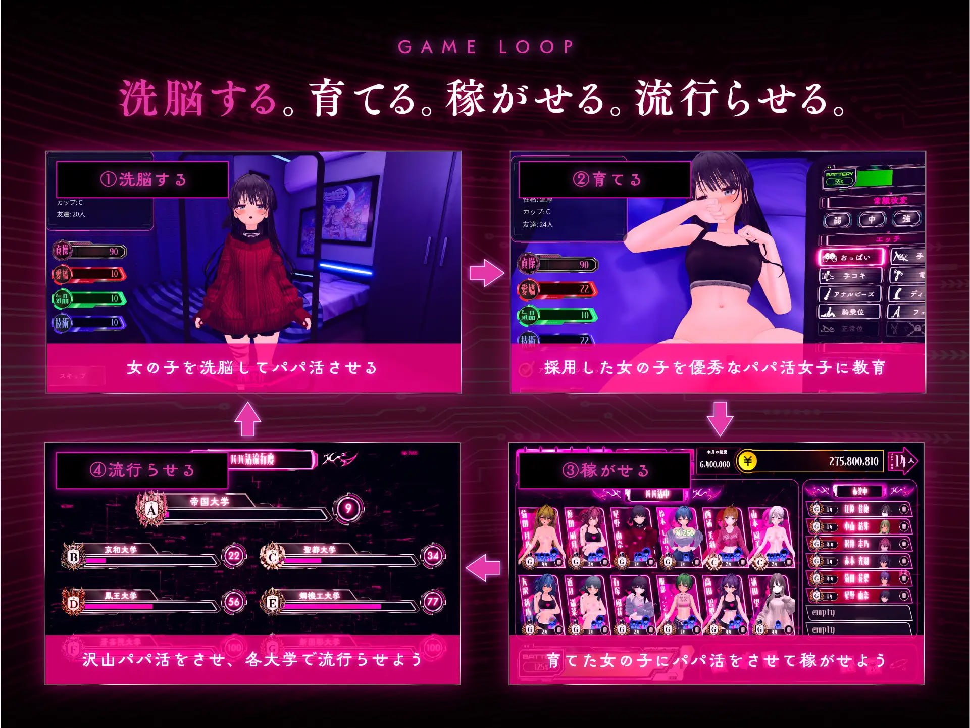 [3D生肉PC动态CV]爸爸活大流行 - 女子大学生碧池化计划 パパ活パンデミクス - 女子大生ビッチ化計画【20260925】 游戏截图 3