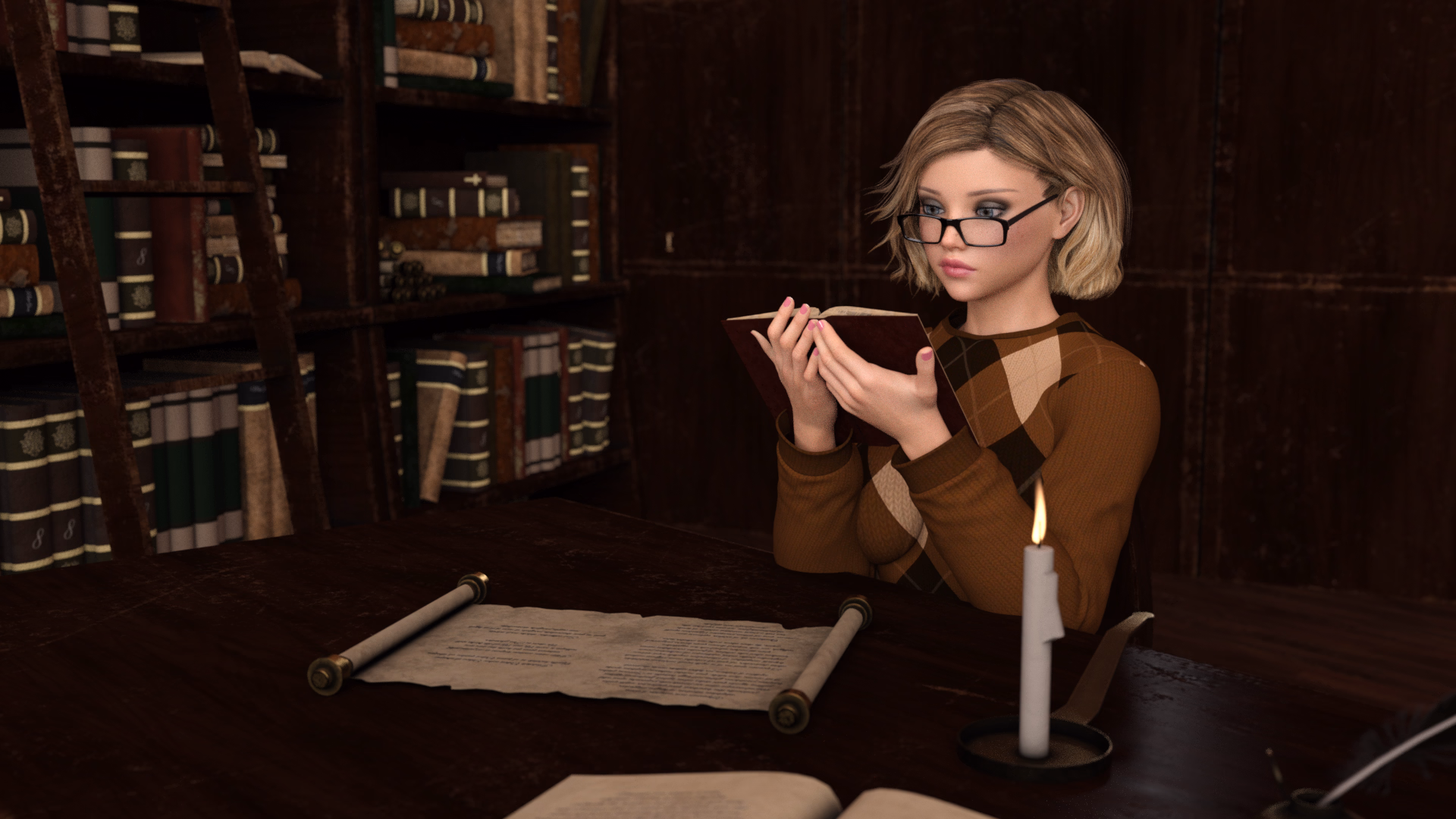 图书馆的艾玛：书架间的激情艳遇（Emma In the Library）v1.0 精翻汉化 游戏截图 2