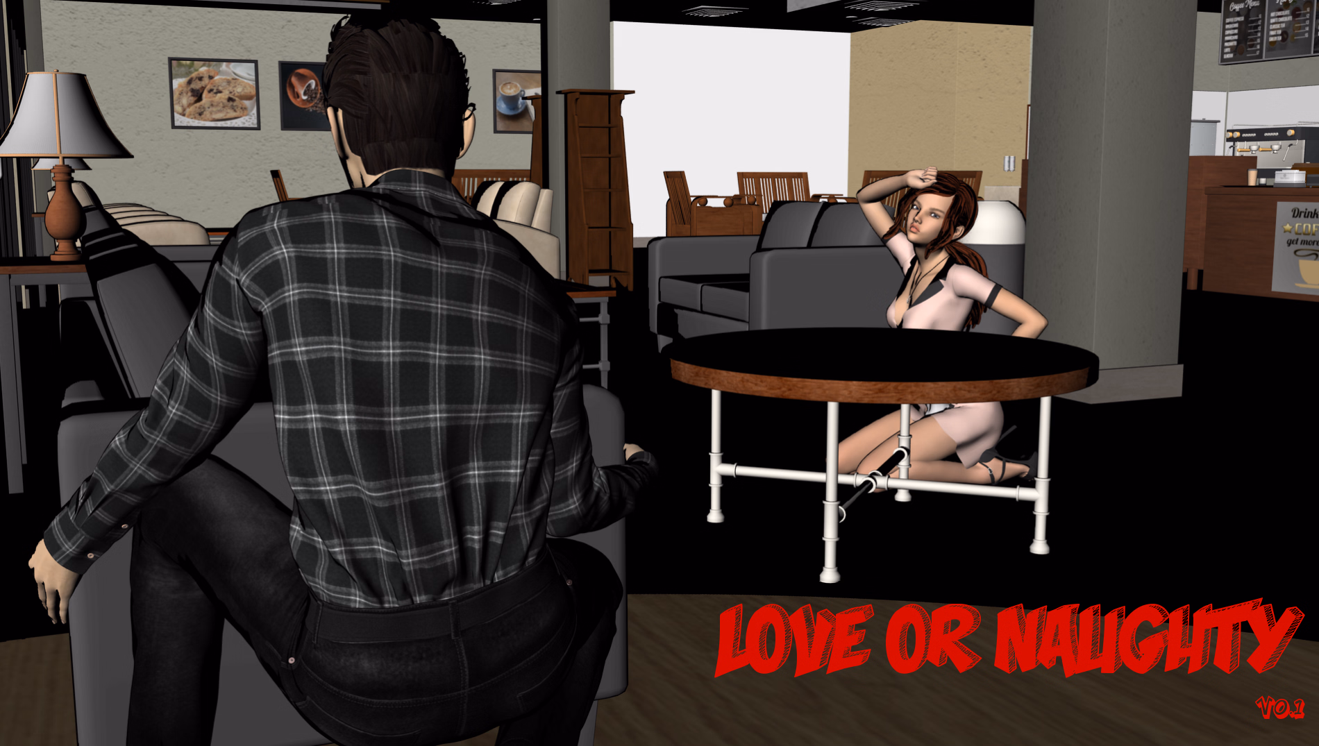 恋爱与调教：咖啡馆的女服务员（Love or Naughty）v0.1 精翻汉化 游戏截图 1