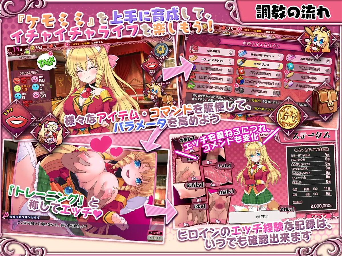 SLG/精翻汉化丨 兽耳☆训练 ケモミミ☆トレーニンク ~狂暴けもみみ令嬢調教トライアル Ver1.0.10 【20240809】 游戏截图 5