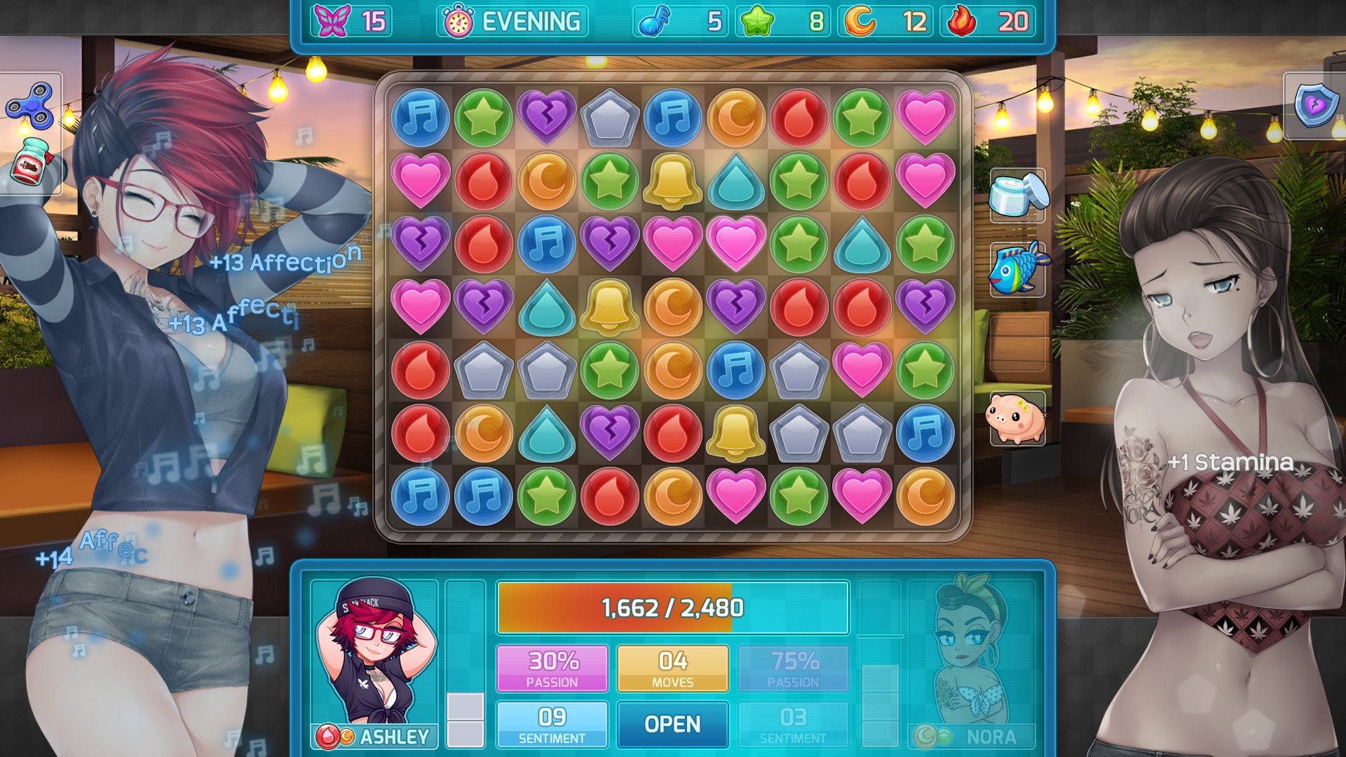 HuniePop 2，超经典的三消游戏，只有英文，不过附带全CG存档 诺艾尔会努力的【PC0901】 游戏截图 8